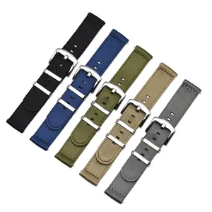 Pulseira banda 18mm 20mm 22mm 24mm Nylon Canvas Strap banda 42mm 46mm Ativo 2 Engrenagem S3 Amazfit GTR 42mm 46mm Ativo