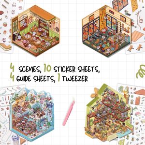 Kit d'autocollants 3D auto-adhésifs Swoop Stationery <span class=keywords><strong>pour</strong></span> adultes et enfants, grande scène thérapeutique détaillée et confortable <span class=keywords><strong>pour</strong></span> <span class=keywords><strong>chambre</strong></span> - Product Image 3