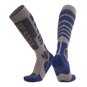 Chaussettes de ski en laine mérinos professionnelles personnalisées Sports de plein air éponge épaissie garder au chaud genou haut long ski snowboard randonnée chaussettes - Product Image 1