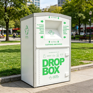 Outdoor Rectangular Standing Pressing Type Eco-Friendly Galvanized Steel Metal Clothing <strong>Donation</strong> Recycling Storage <strong>Bucket</strong> - Product Image 4