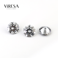 Pierre de Moissanite Grise Ronde Brillante de 3 mm à 10 mm pour la Fabrication de Bijoux DIY Vente en Gros Directe d'Usine