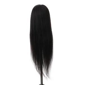 Manufacturer Supplier Bleaching Function 24 Inch 100% Real Hair Black Mannequin Head