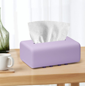 Porte-boîte à mouchoirs en silicone, distributeur de serviettes en papier pour bureau, maison, salle de bain, voiture - Product Image 2