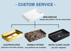 Lavabos DE ARTE ovalados de cerámica galvanizada Lavabos de lavabo de lujo personalizados coloridos para baño sobre encimera - Product Image 6