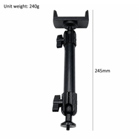 Support de téléphone portable flexible et réglable en alliage d'aluminium, bras long usiné CNC, avec filetage pour rotule de 20 mm et vis de 14 pouces, fixation par clip portable pour bateau