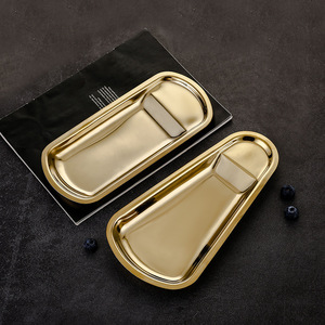 Stainless Steel Serving Tray Gold Silver Rectangular Elegant Design For Snacks Buffet Barbecue - Product Image 2