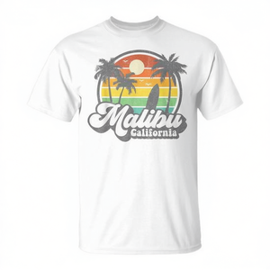 Maglietta da surf Malibu California con design vintage retrò da spiaggia - Product Image 2