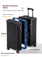 Valise de voyage rigide classique unisexe grande capacité 28-32 pouces en aluminium épaissi robuste et durable avec roues pivotantes