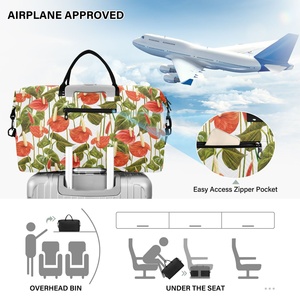 Nueva Llegada, Bolsa de Viaje con Diseño de Flores Tropicales Hawaianas y Logotipo Personalizado, Juego de Maletas Ligeras con Bolsa de Aseo - Product Image 5