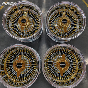 NJQS 车轮 13 14 辐条钢丝轮圈 5x114.3 轮圈 72 Crass Lace 100 辐条直金钢丝轮圈 Zenith Luxor Truspoke Cragar 13X7 - Product Image 3