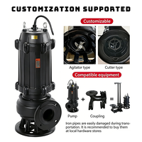 Pompe à eaux usées submersible personnalisable 5kw haute pression 40m tête 2 pouces pompe à boues d'aspiration centrifuge puisard câble personnalisé