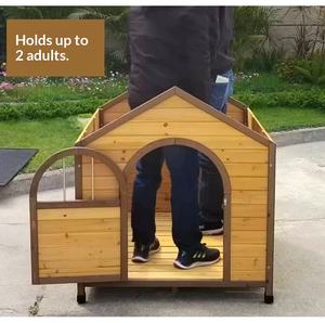 Cuccia per Cani da Esterno Impermeabile Anticorrosione in Legno Massello di Abete Cinese con Ciotole per Cibo e Acqua Spedizione Gratuita - Product Image 6