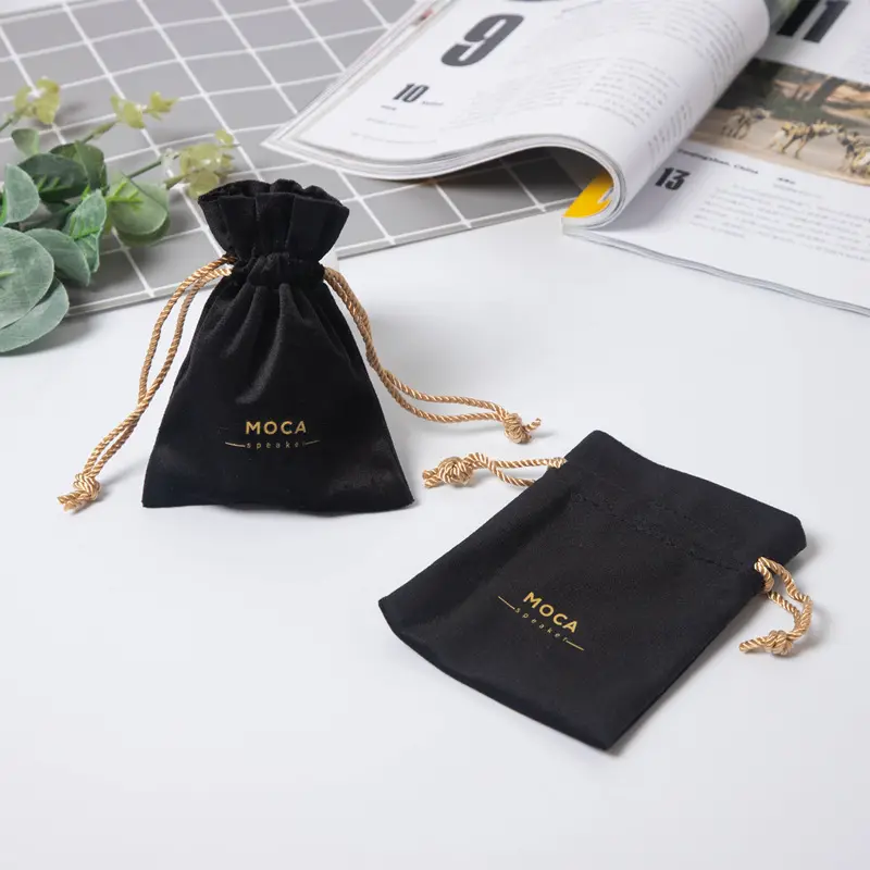 Bolsas de tarot de terciopelo con cordón de fondo redondo para boda, bolsitas para joyería