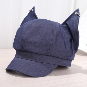 Casquette de baseball Y2K avec oreilles de renard et anneau en fer, casquette en jean unisexe style papa, casquette <span class=keywords><strong>esthétique</strong></span> grunge avec oreilles d'animaux pour femme - Product Image 2