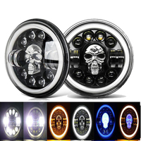 Lentille de phare LED ronde de 7 pouces 65w avec œil d'ange, Spot lumineux de voiture, lampe de course de jour, autres accessoires d'éclairage de voiture 12V 24V