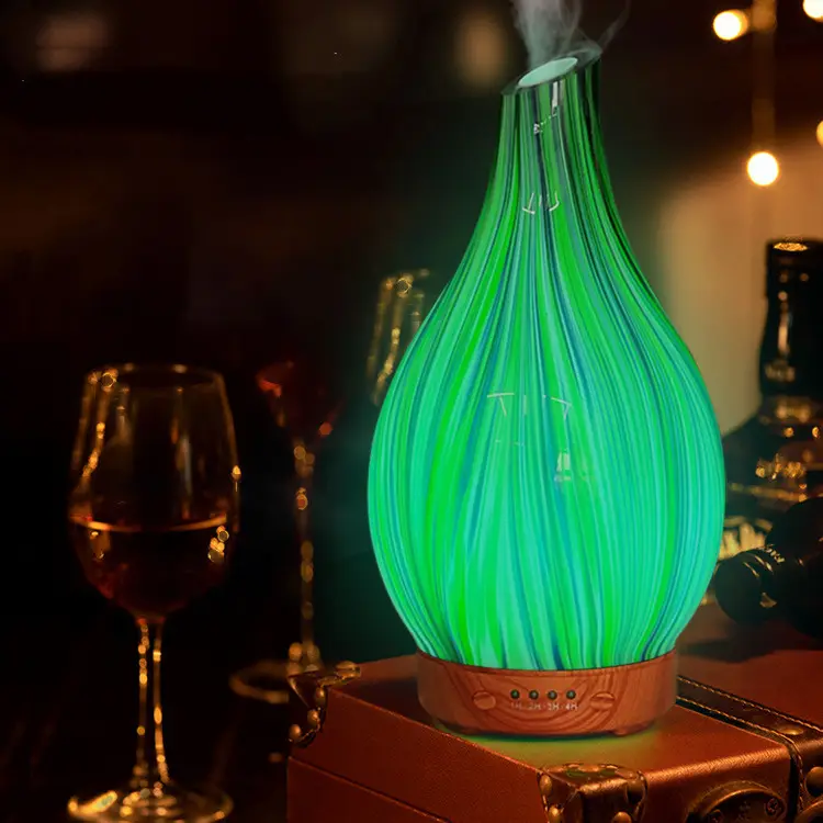 חם מכירת מתנה 3D זכוכית ארומות difusor פוע פתיחת אש vase צורה vase ניחוח מפזר אולטרה סאונד שמן אתרי הוביל אור