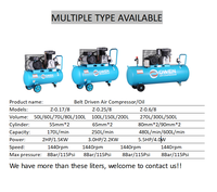 Vente d'usine Compresseur d'air à piston essence 2 cylindres doubles réservoir de 200 litres type ITALIE Compresseurs d'air