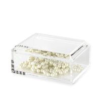 Boîte de rangement multi-compartiments en acrylique transparent moderne personnalisée avec couvercle pour sachets de thé, collations, articles divers