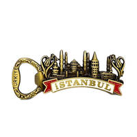 Individueller Flaschenöffner-Lieferant Maßgefertigter Istanbul-Stadtlandschafts-Vintage-Flaschenöffner mit Prägung Metall-Reiseandenken-Geschenk