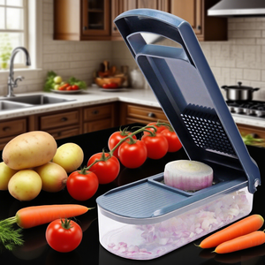 Hachoir à <span class=keywords><strong>légumes</strong></span> manuel multifonctionnel <span class=keywords><strong>en</strong></span> plastique, nouveau coupe-<span class=keywords><strong>légumes</strong></span> de cuisine avec 6 lames pour trancher et couper <span class=keywords><strong>en</strong></span> <span class=keywords><strong>dés</strong></span> les <span class=keywords><strong>légumes</strong></span> - Product Image 6