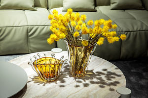 आधुनिक घर के सजावट के लिए सुरुचिपूर्ण सीग्रास प्रेरित हाथ से उले ग्लास वेस शादी के सेंटरपीस के लिए एकदम सही - Product Image 6