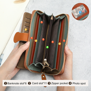 Portefeuille long en cuir pour femmes WESTAL, grande capacité, <span class=keywords><strong>porte</strong></span>-billets, <span class=keywords><strong>porte</strong></span>-<span class=keywords><strong>chéquier</strong></span>, <span class=keywords><strong>porte</strong></span>-<span class=keywords><strong>cartes</strong></span>, portefeuille en cuir véritable pour femmes - Product Image 3