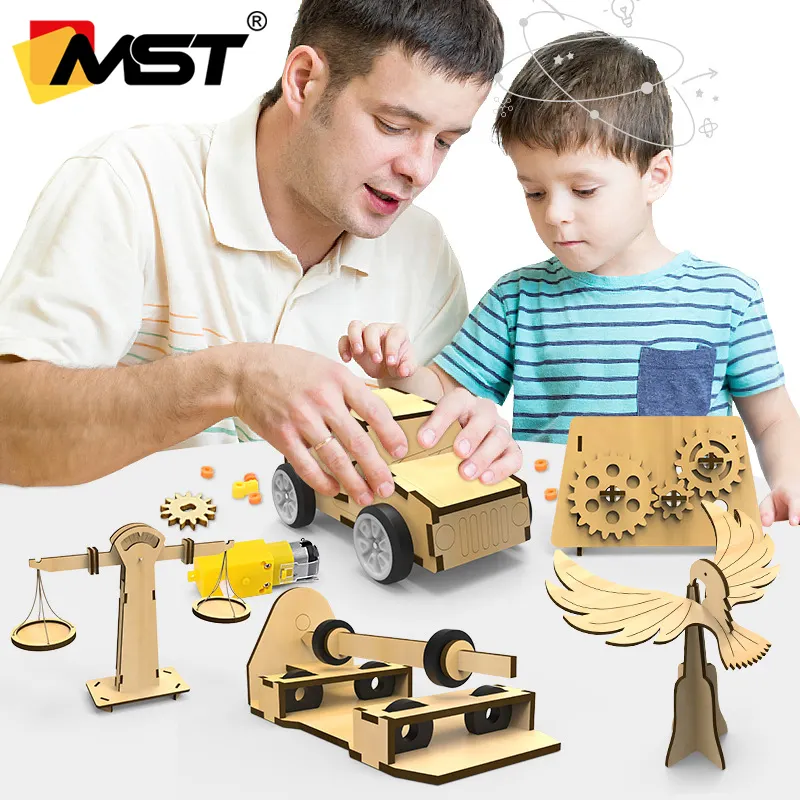 DIY Kids Wooden Puzzle Toy Building Block Physical Science STEM Educational Toy for Children