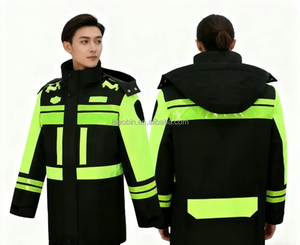 Gilet de sécurité d'hiver pour hommes OEM, classe 2 ANSI, imperméable, haute visibilité, vert, logo personnalisé, vêtements industriels, cyclisme - Product Image 2