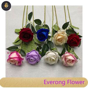 Bon marché Vente en gros Artificielle Unique Velours Rose Fleur Colorée Rosa Blanc Rouge <span class=keywords><strong>Rosas</strong></span> Décoration de mariage - Product Image 4
