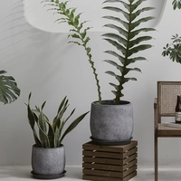 Pot de fleurs en ciment et argile, style nordique simple, épaissi, grande capacité, pour plantes vertes d'intérieur et d'extérieur, fait main, unique