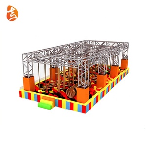 Trẻ em khu vực <span class=keywords><strong>Trampoline</strong></span> công viên trong nhà nhảy sân chơi đầy màu sắc thể dục chiến binh đào tạo khóa học Ninja - Product Image 2