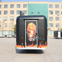 Chariot alimentaire électrique de luxe Chammp entièrement équipé en acier inoxydable et fibre de verre, cuisine mobile fermée