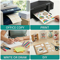 100 feuilles de papier offset blanc mat sans bois A4, autocollant, impression jet d'encre/laser, étiquette brillante pour l'emballage