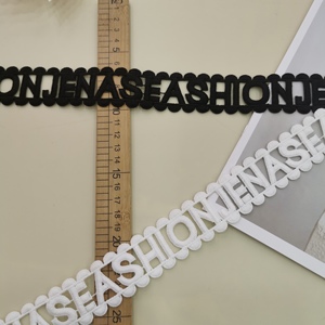 Oferta en Stock: Ribete de Encaje Bordado con Borlas Suaves y Diseño de Letras Inglesas de Alta Calidad para Manualidades, Costura y Accesorios de Ropa - Product Image 2