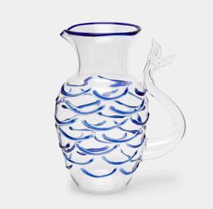 เหยือกน้ำแก้วใส่น้ำพร้อมหูจับปลาทำมือสก์ท็อปงานตามสั่ง - Product Image 1