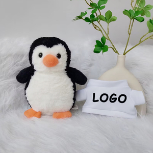 Animal de peluche de pingüino personalizado de 22cm con LOGO personalizado, Camiseta de algodón PP suave, pingüino de peluche de juguete para regalo de fiesta - Product Image 4