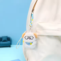 Porte-clés en peluche avec oreilles de chat, pendentif mignon pour couple, breloque de sac, breloque de téléphone, jouet sonore à pression, vente en gros, porte-clés personnalisés