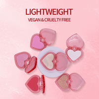 Palet Perona Pipi Vegan Bentuk Hati, Highlighter Matte Shimmer Glow Pigment, Grosir