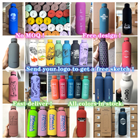 Bouteille d'eau isotherme en acier inoxydable à double paroi avec logo personnalisé, faible MOQ, pour la salle de sport, 350, 500, 700 ml