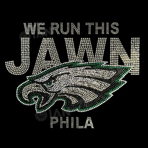 Nouveau Eagle Casque Football Strass Transfert Bling Philadelphia Team Motif Hotfix Strass Transfert pour Chemise - Product Image 4