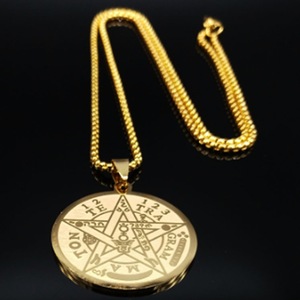 Acero inoxidable Tetragrammaton Pentáculo Colgante Wiccan Solomon Pentagram Amuleto Collar para hombres como regalo o accesorio de fiesta - Product Image 3
