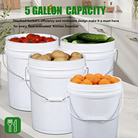 Seau en plastique de qualité alimentaire avec couvercle à vis, 5 gallons, pour emballage alimentaire et jouets, baril de pluie, logo personnalisé, directement de l'usine