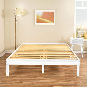 Base <span class=keywords><strong>de</strong></span> Cama Doble Moderna <span class=keywords><strong>de</strong></span> <span class=keywords><strong>Madera</strong></span> <span class=keywords><strong>de</strong></span> Pino Maciza, Resistente, Color Blanco - Product Image 2