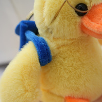 Porte-clés en peluche canard avec lunettes, petits jouets en peluche Kawaii, poupée en peluche douce, pendentif de sac, accessoires de mode, cadeau en gros pour filles
