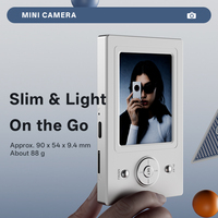 Cámara de Bolsillo Retro Mini de Última Generación, Cuerpo Metálico Delgado, Más de 20 Filtros, Grabación de Video 4K Full HD, 8MP, Autoenfoque, EIS, MicroSD, Gran Angular de 170°