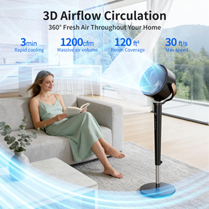 Ventilador de torre de plástico de doble propósito para refrigeración y calefacción doméstica con control remoto, diseño vertical, 3 velocidades y bajo nivel de ruido - Product Image 5