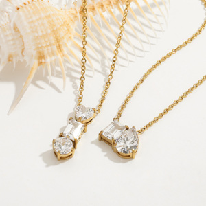 Collana MICCI Impermeabile Antiossidante in Acciaio Inossidabile Placcato Oro 18K con Zirconi per Donne - Product Image 3