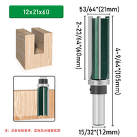 Fresa CNC de carburo con recubrimiento TiAlN de dos filos, vástago de 8 mm, para recorte y fresado de madera, con rodamiento totalmente encapsulado, OEM