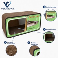 Mobilier d'intérieur pour animaux de compagnie : Maison-griffoir pour chat en carton, type grotte, avec lit fermé et tunnel, vente en gros