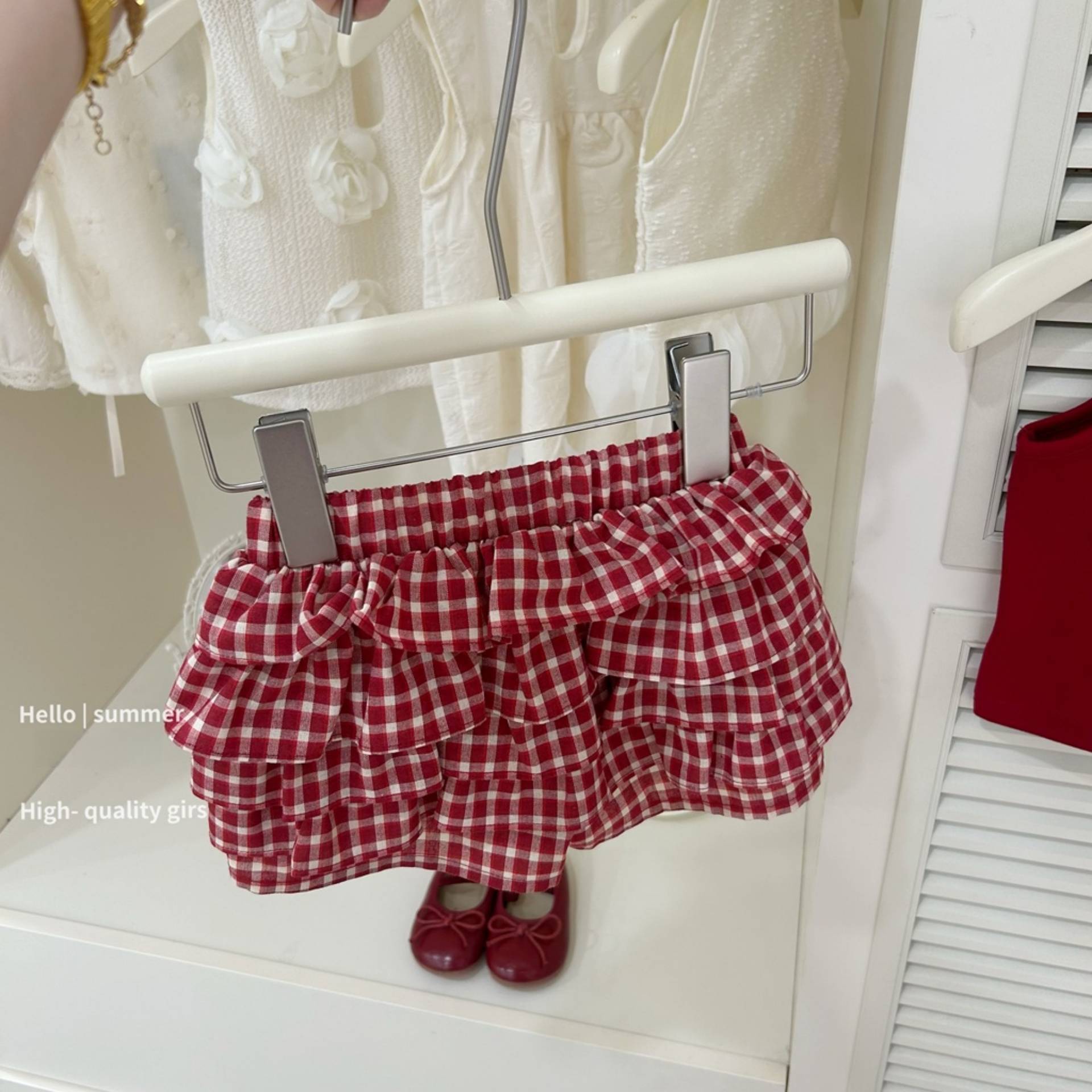 8093 - Red Plaid Skirt